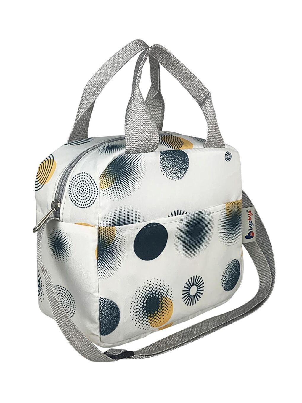 Çanta Bye Bye Lunch Omuz Askılı Beslenme Çantası ve Termos Yemek Taşıma Çantası - Gri-4