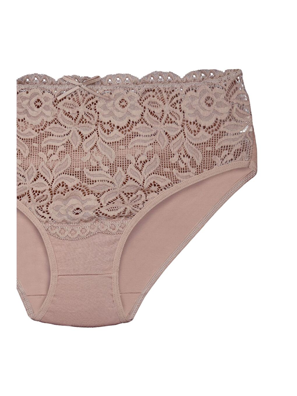 Kahverengi Pamuklu Ön Bel Dantel Detay Kadın Külot 2'li-4