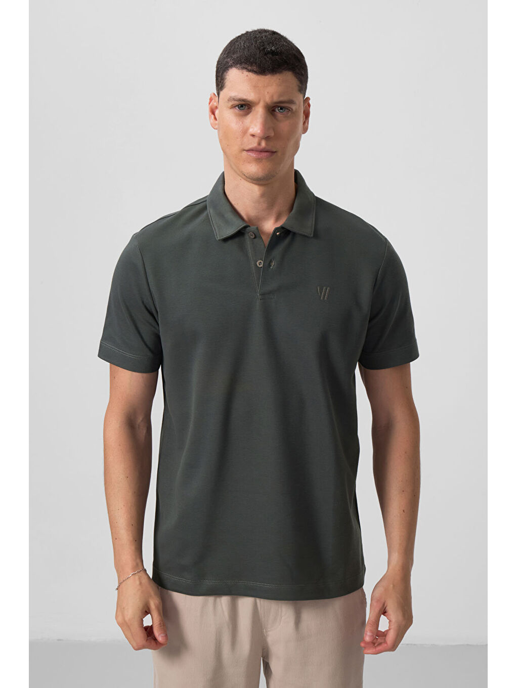 Standart Fit Basic Polo Yaka  3'lü Paket Siyah-Beyaz-Çağla Erkek Tişört  87768-2