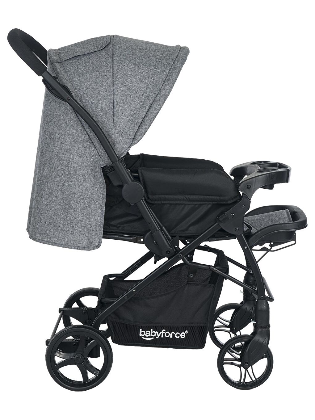 Bella Plus Çift Yönlü Bebek Arabası - Gri Standart-2