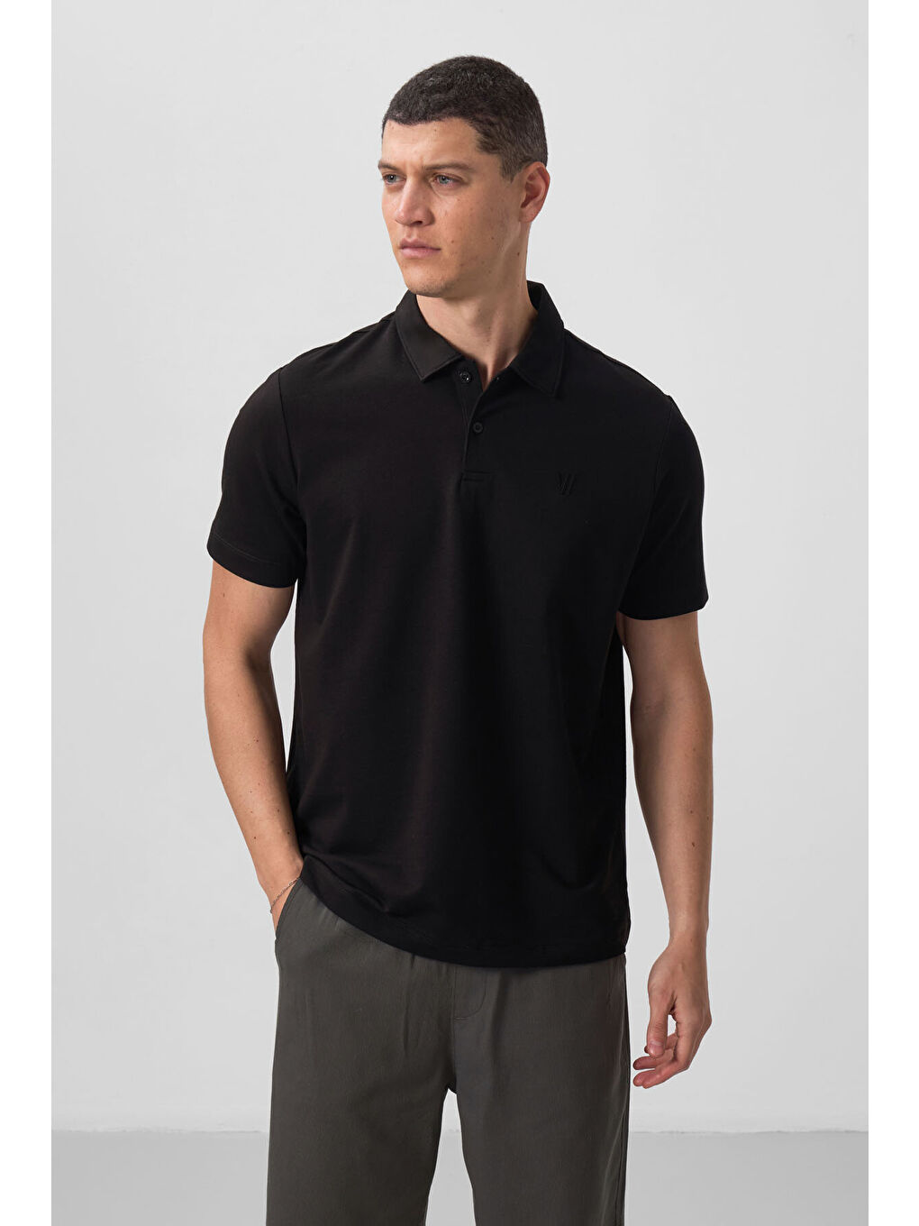 Standart Fit Basic Polo Yaka  3'lü Paket Siyah-Beyaz-Çağla Erkek Tişört  87768-4