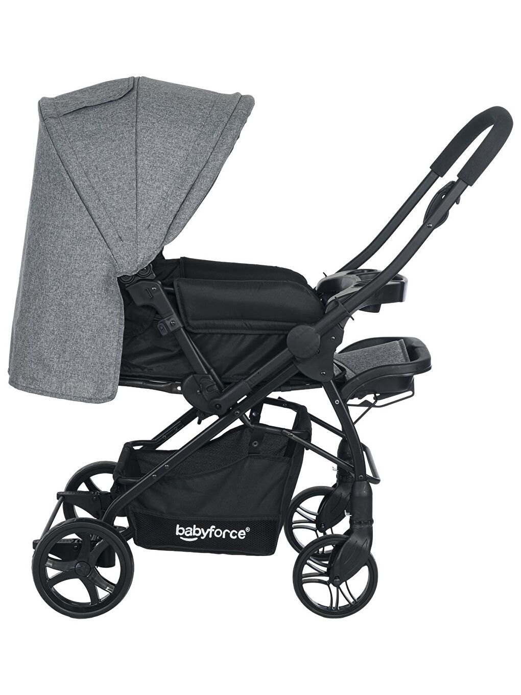 Bella Plus Çift Yönlü Bebek Arabası - Gri Standart-3