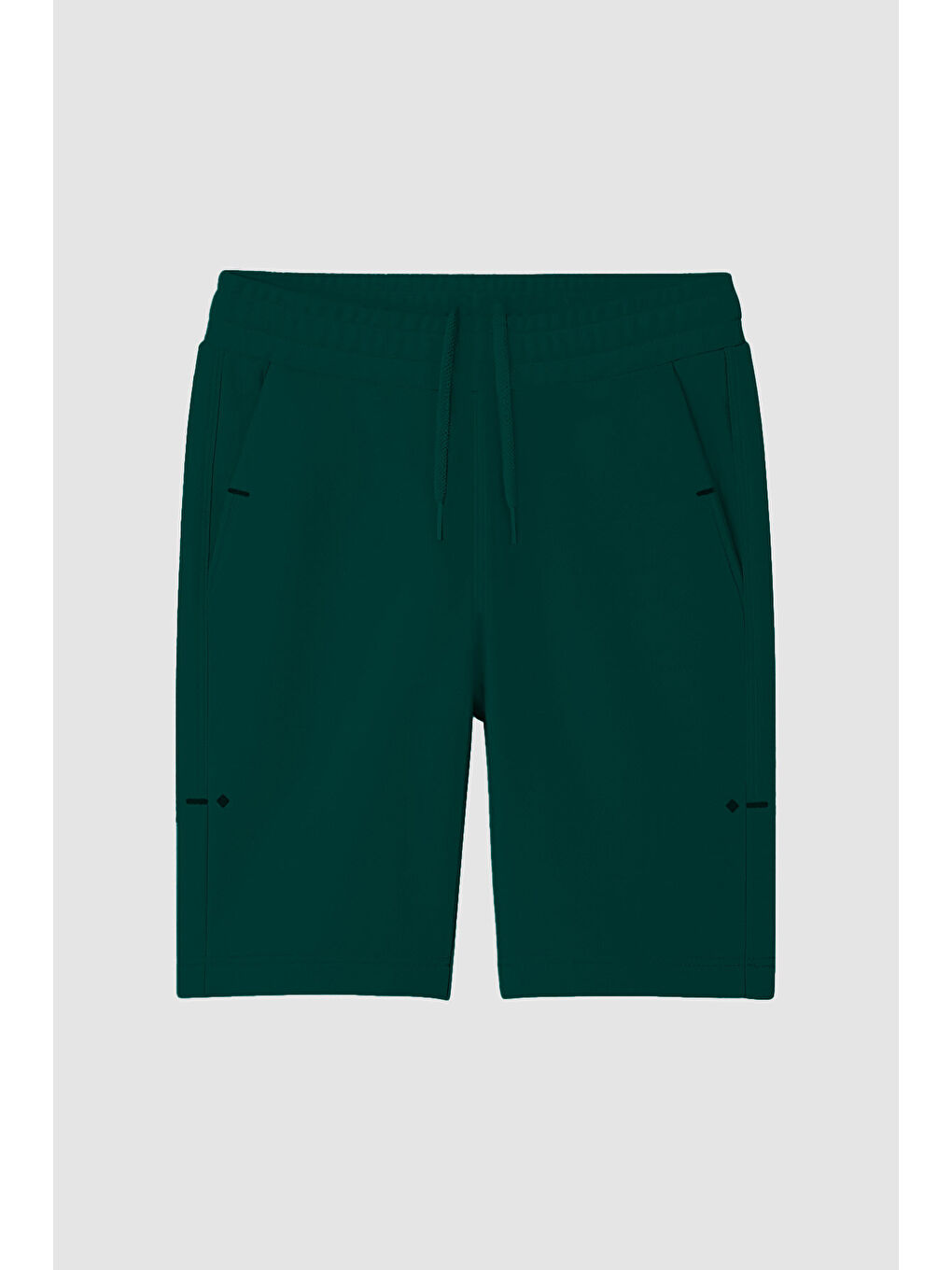 Çam Yeşil Rahat Form Bağcıklı Cep Detaylı Battal  Erkek Büyük Beden Şort - 81297-1