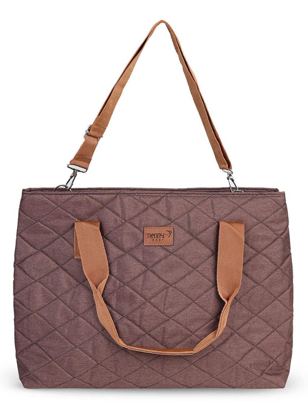 Kapitoneli Mommy Bag Anne Bebek Bakım Çantası - Kahverengi-1