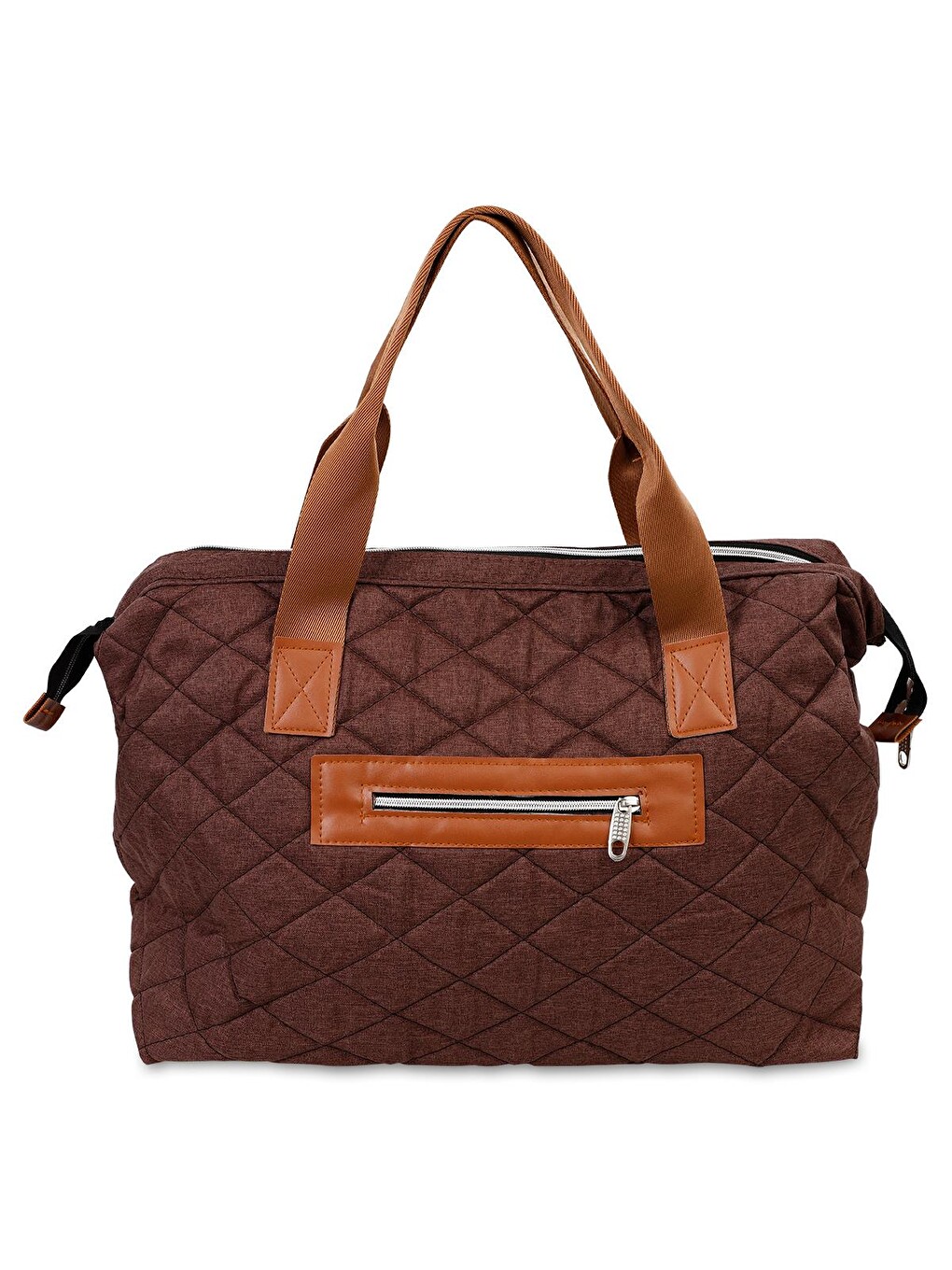 Kapitoneli Mommy Bag Anne Bebek Bakım Çantası - Kahverengi-2