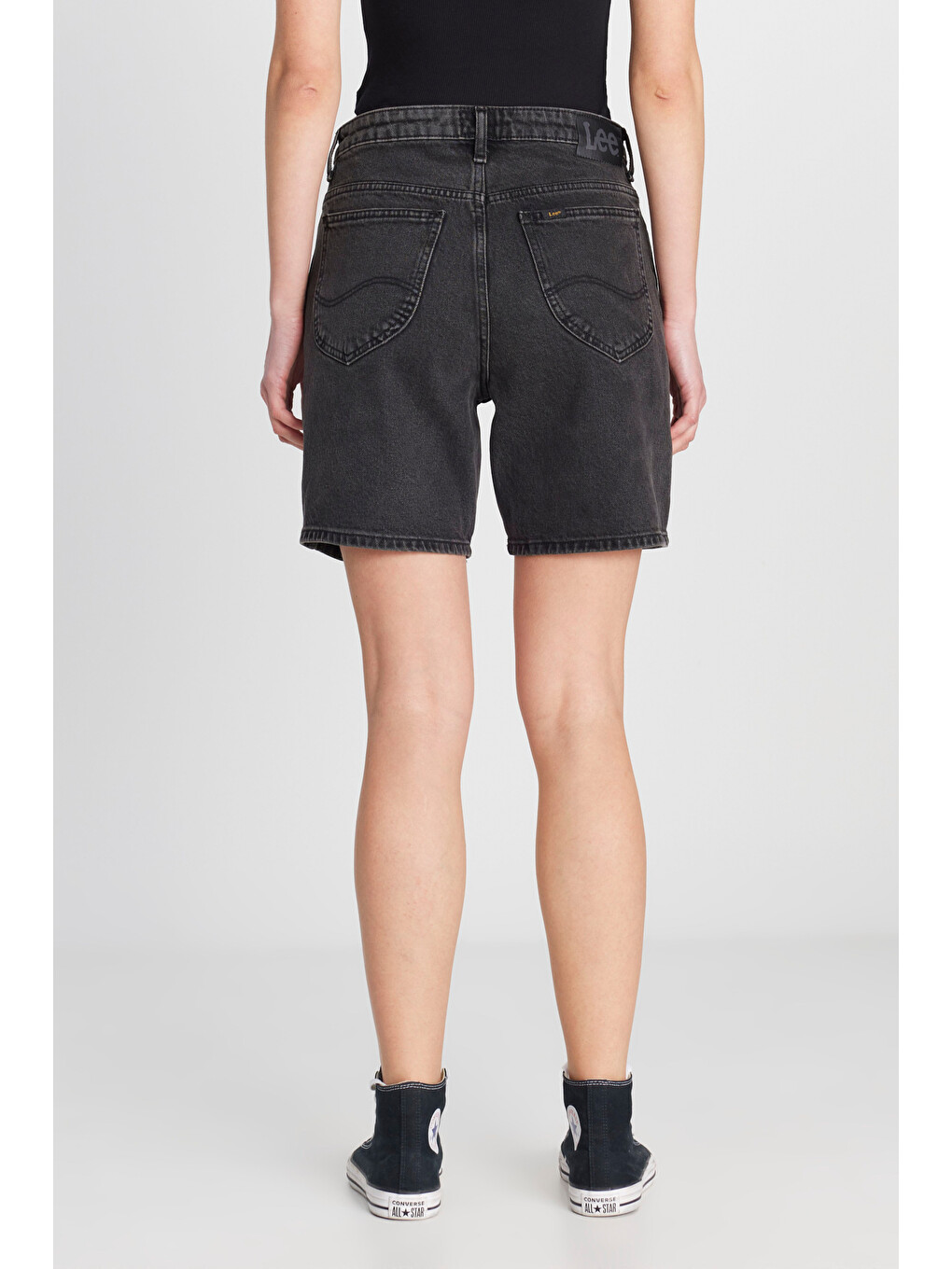 Slim Fit Normal Bel Bermuda Antrasit Jean Şort-3