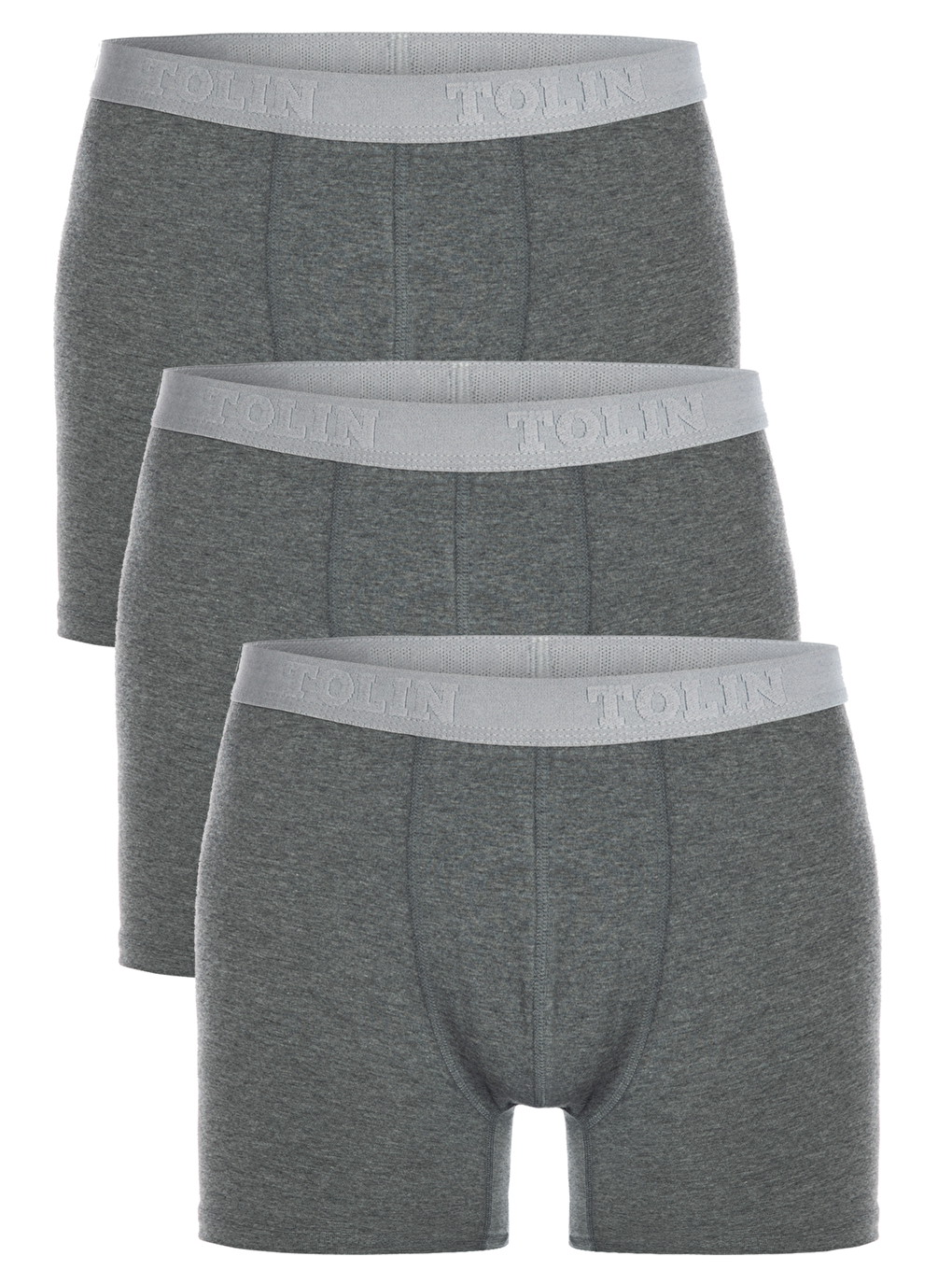 Antrasit Erkek 3 lü Pamuklu Elastanlı Renkli Boxer Seti 4147