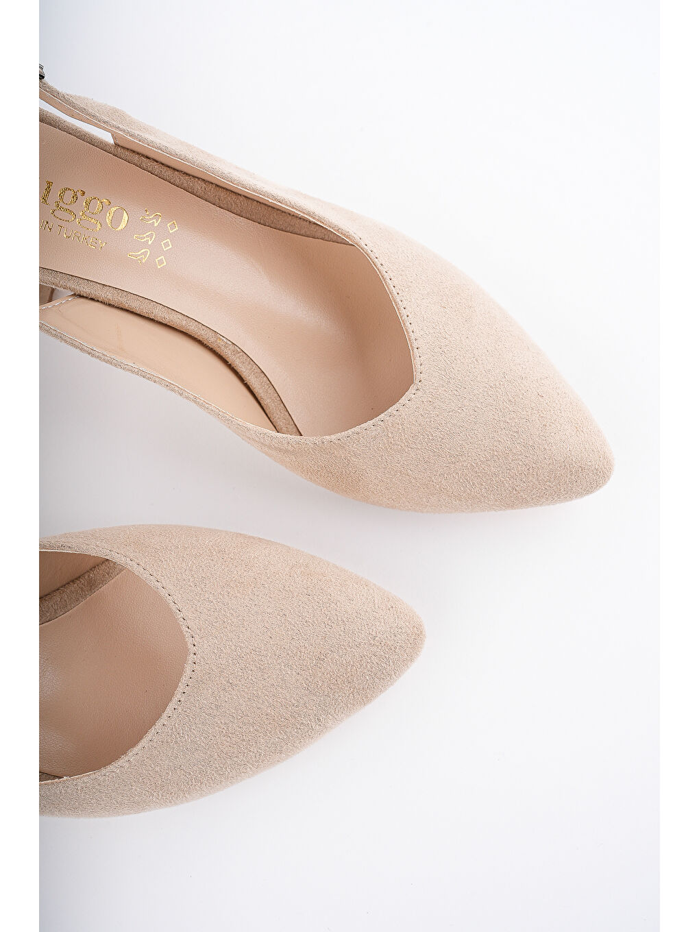 Bej W0711 Kadın Arkası Açık Klasik Günlük Tarz Şık ve Rahat Topuklu Ayakkabı-5