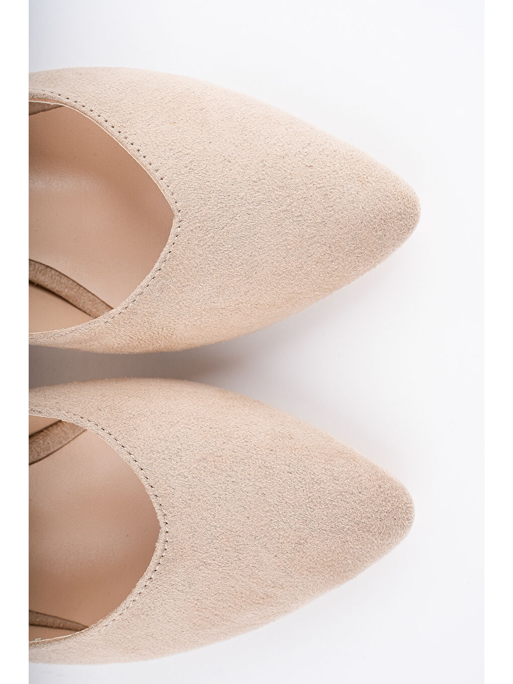 Bej W0711 Kadın Arkası Açık Klasik Günlük Tarz Şık ve Rahat Topuklu Ayakkabı-8