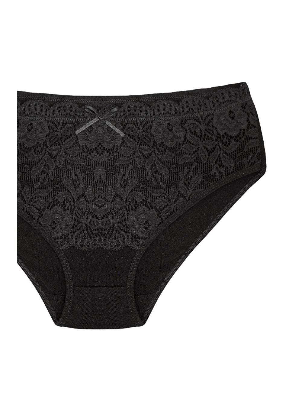 Lacivert Pamuklu Ön Bel Dantel Detay Kadın Külot 2'li-3