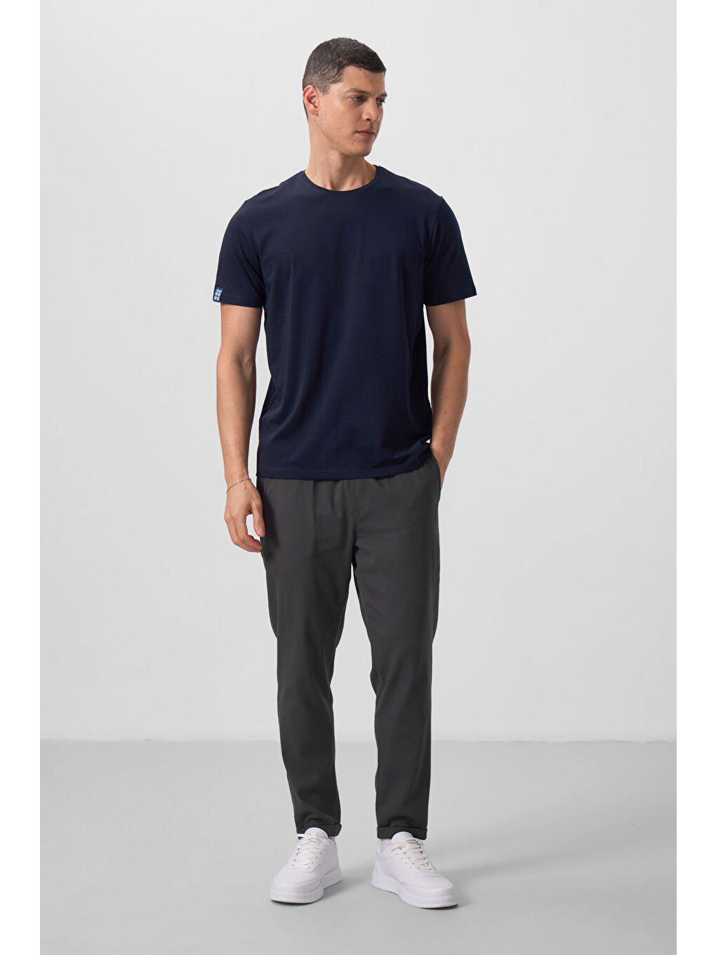 Standart Fit Basic O Yaka  3lü Paket Lacivert Erkek T-Shirt  87911-3