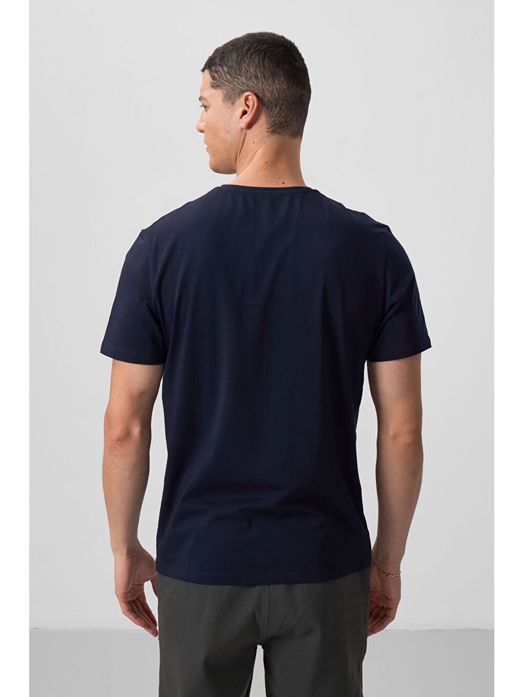 Standart Fit Basic O Yaka  3lü Paket Lacivert Erkek T-Shirt  87911-4