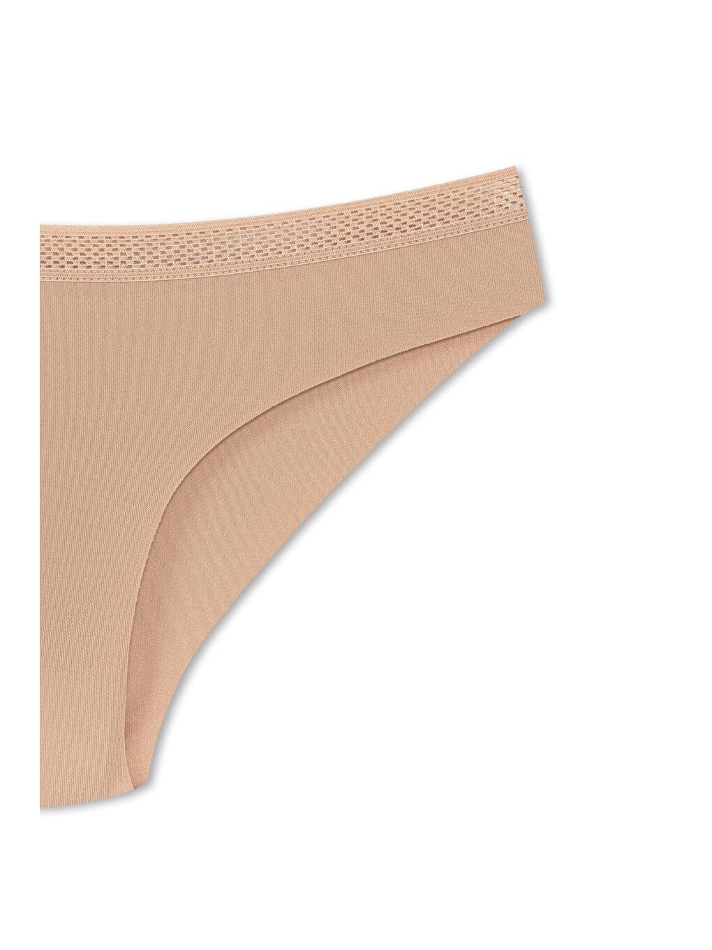 Kahverengi İnterlok Lazer Kesim Petek Lastik Slip Kadın Külot-1
