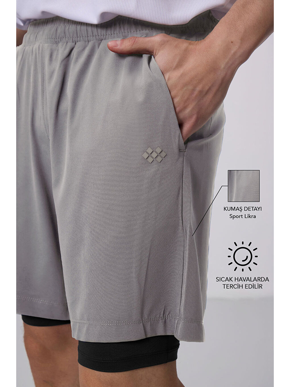 Bej Taş İnce Yumuşak Standart Fit Erkek Taytlı Şort - 81287