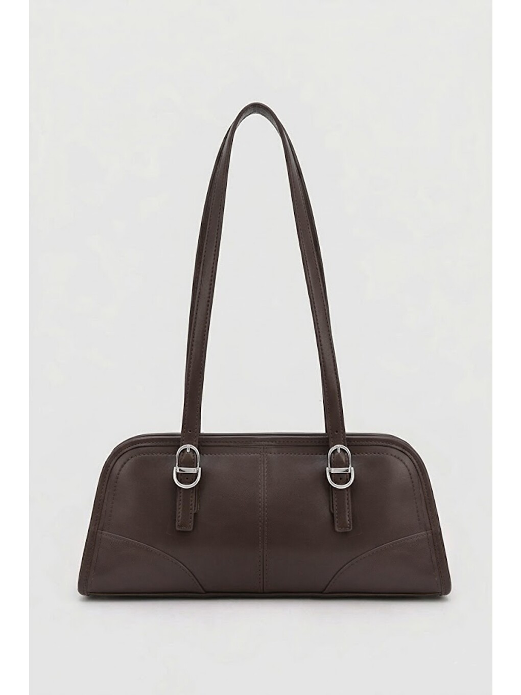 Kahverengi Vanity Baget Çanta Acı Kahve