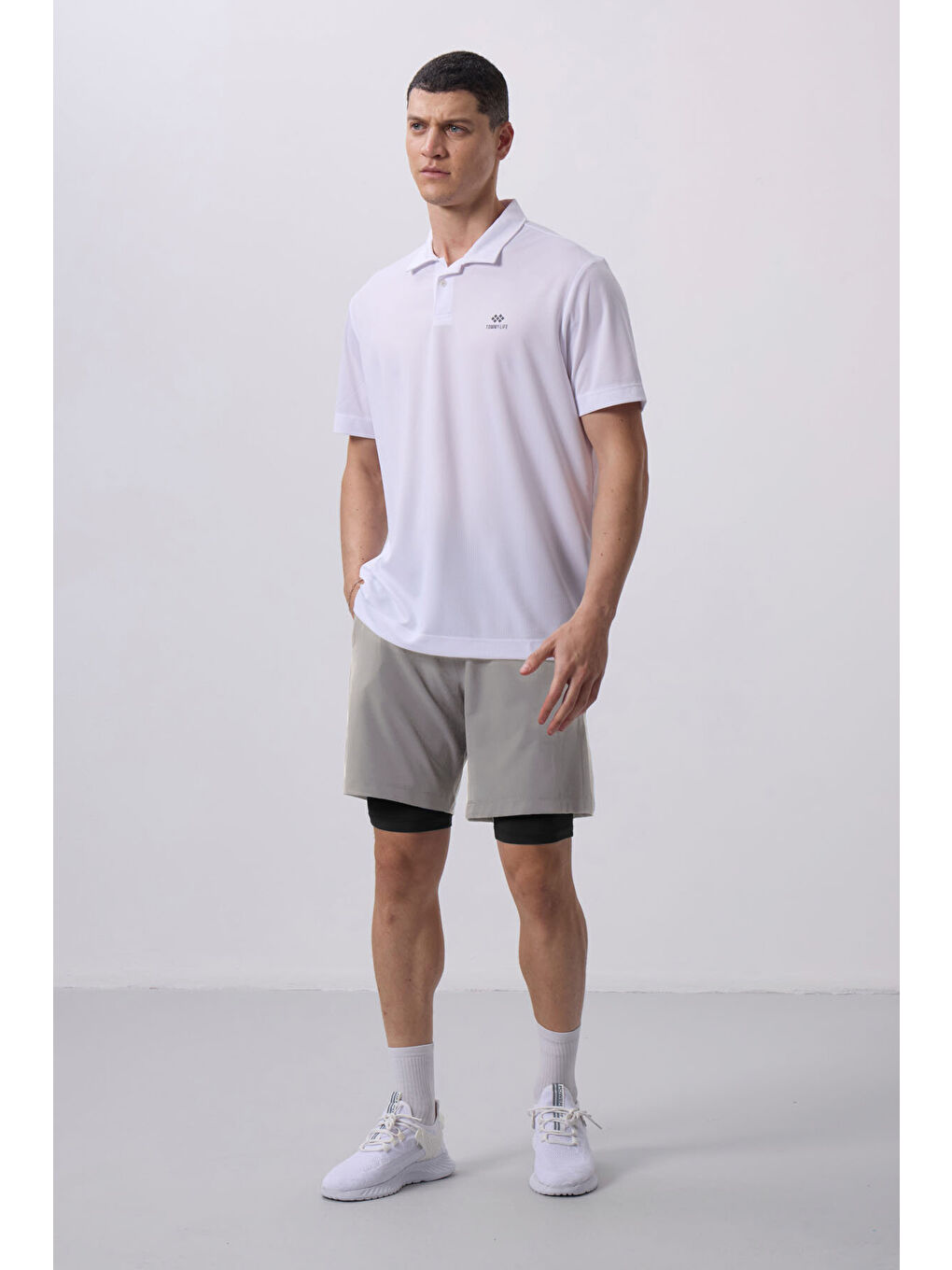 Bej Taş İnce Yumuşak Standart Fit Erkek Taytlı Şort - 81287-1