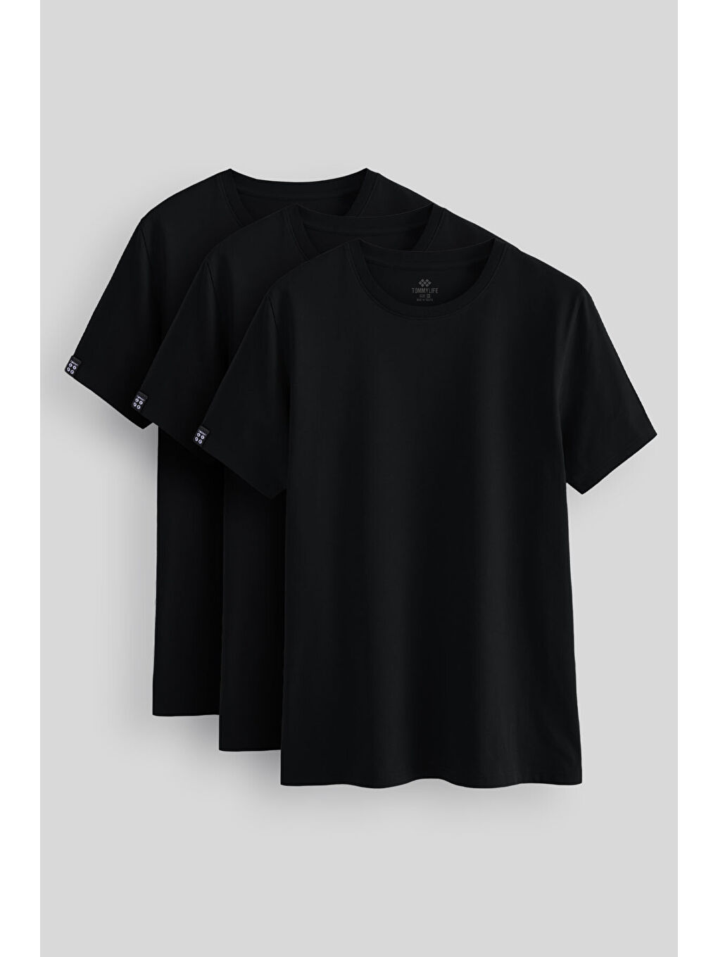 Standart Fit Basic O Yaka  3lü Paket Siyah Erkek T-Shirt  87911