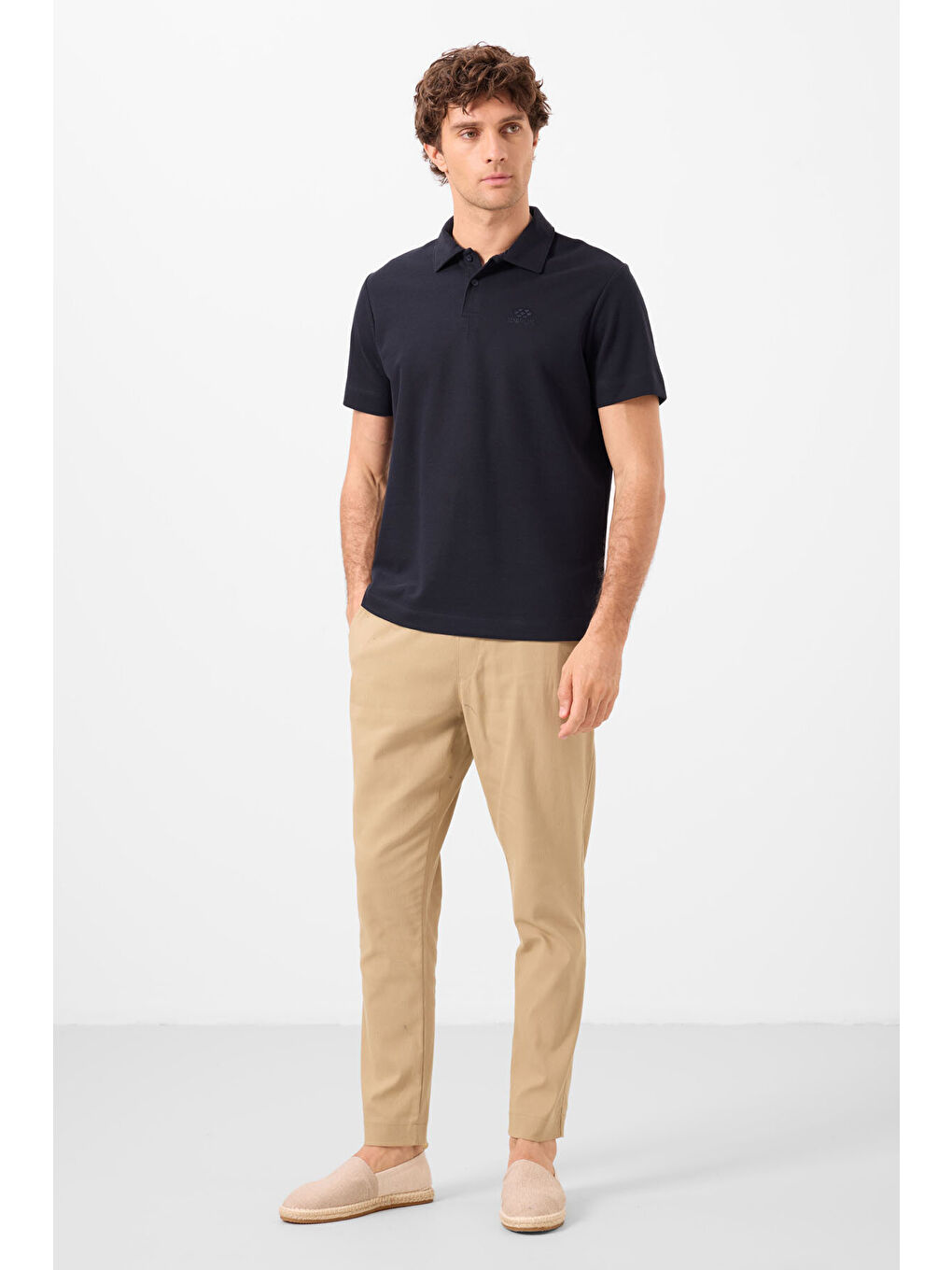 Standart Fit Basic Polo Yaka 3'lü Paket Siyah-Beyaz-Lacivert Erkek Tişört  87748-2