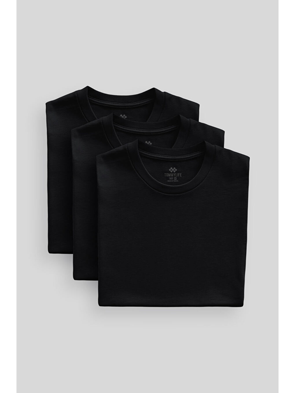 Standart Fit Basic O Yaka  3lü Paket Siyah Erkek T-Shirt  87911-1