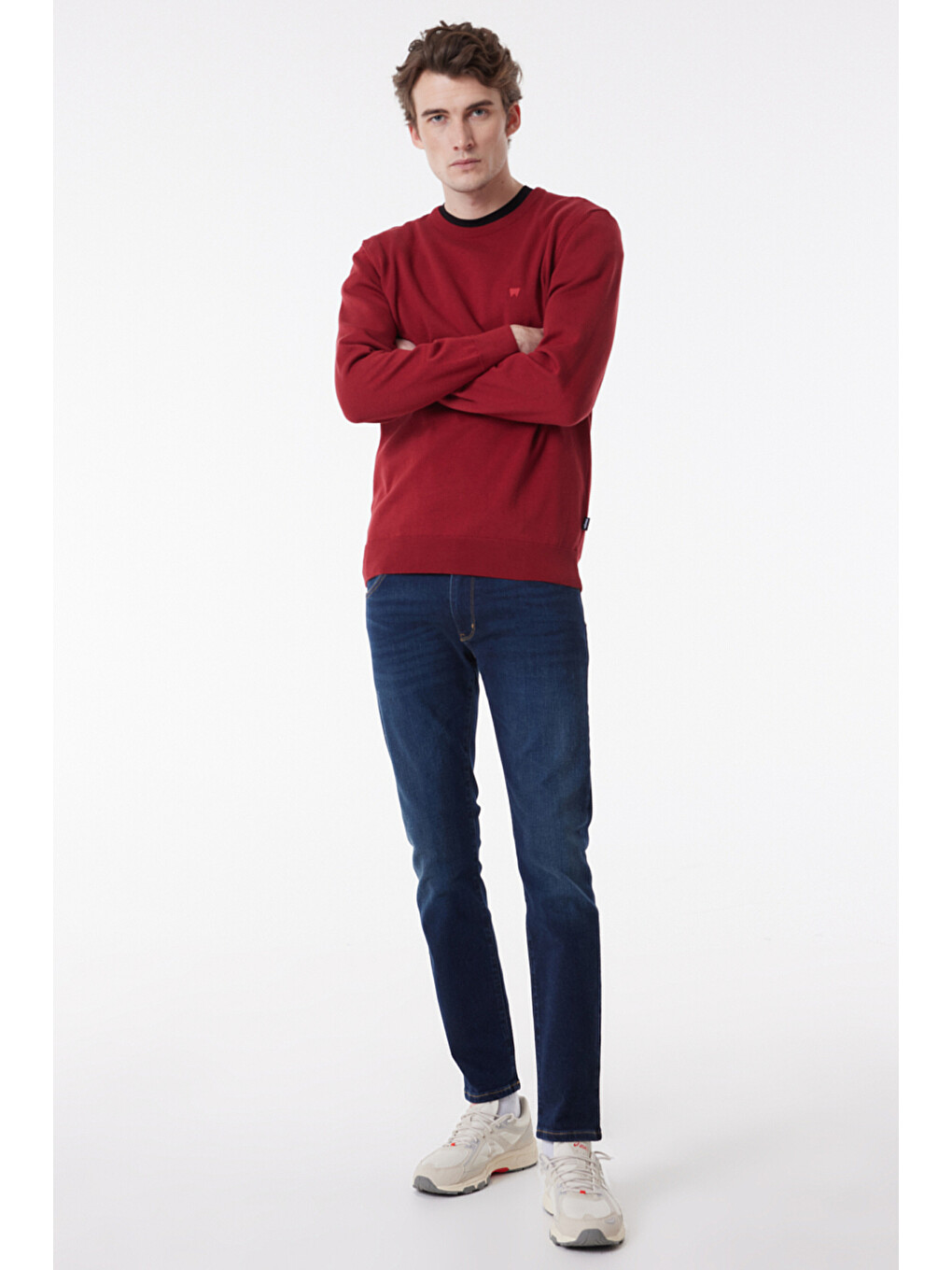 Kırmızı Regular Fit Sıfır Yaka Triko-3
