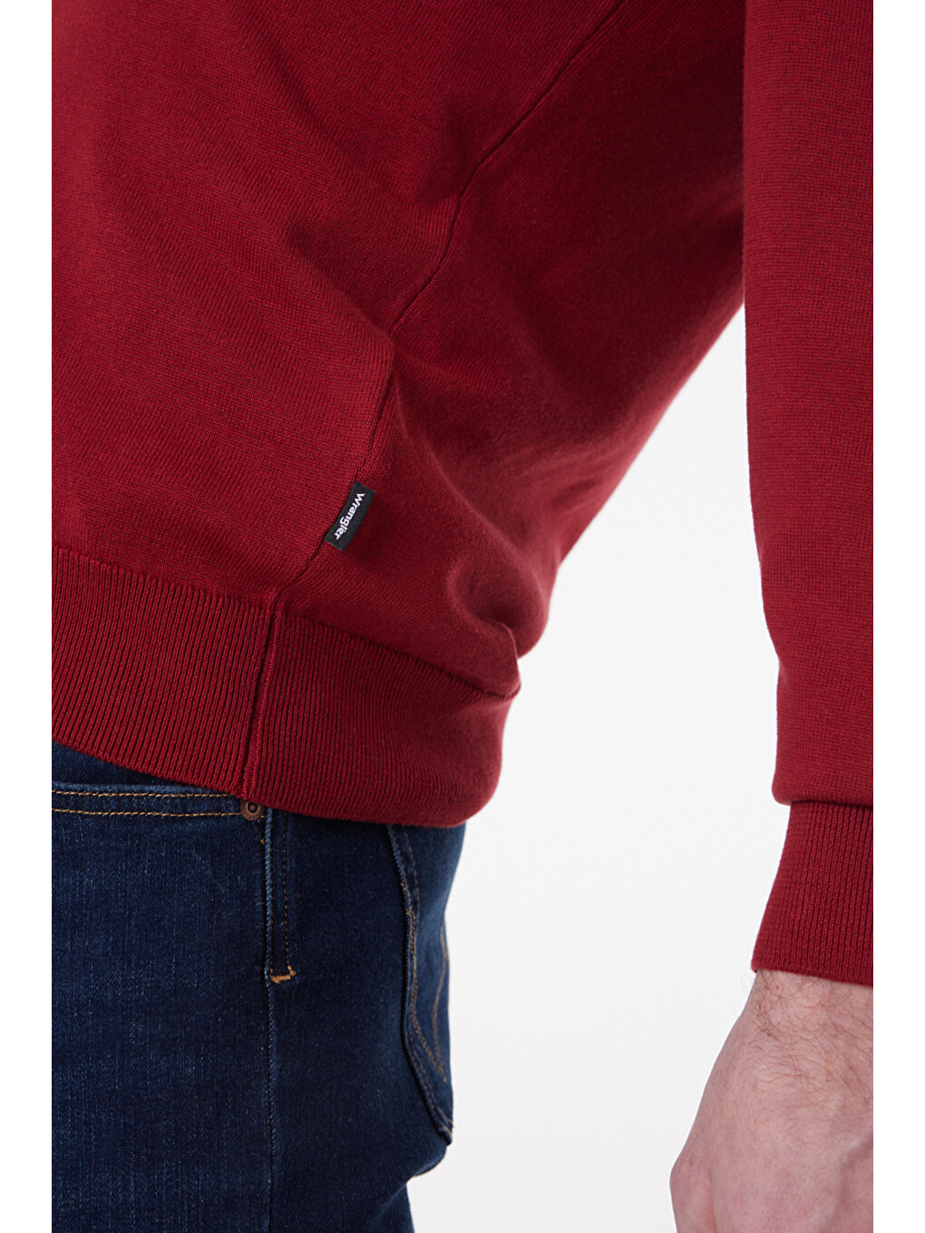 Kırmızı Regular Fit Sıfır Yaka Triko-5
