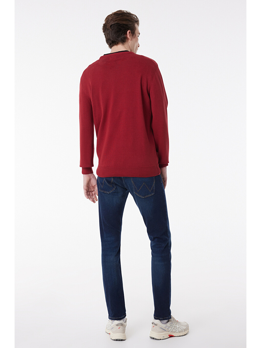 Kırmızı Regular Fit Sıfır Yaka Triko-6