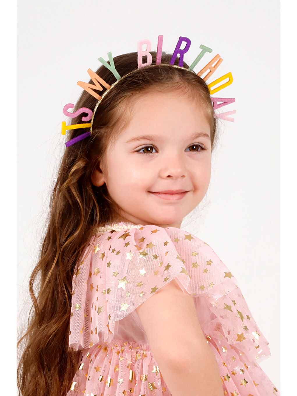 Karışık Çok Renkli Its My Birthday Kız Çocuk Taç-1