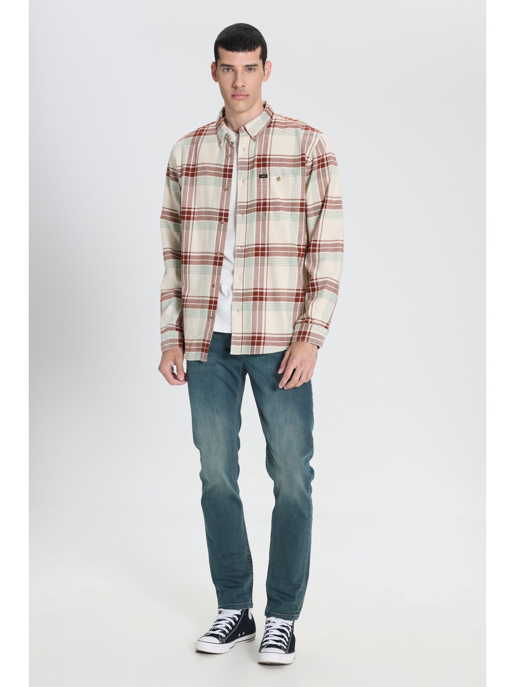 Relaxed Fit %100 Pamuk Ekru Gömlek Ceket-2