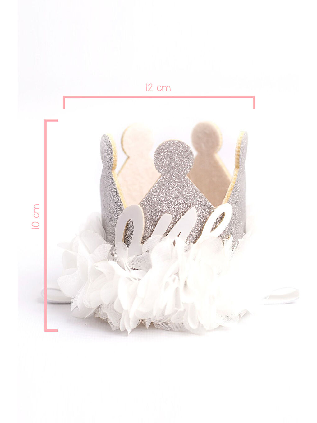 Gri Gümüş 1 Yaş Kraliçe Doğum Günü Tacı-1