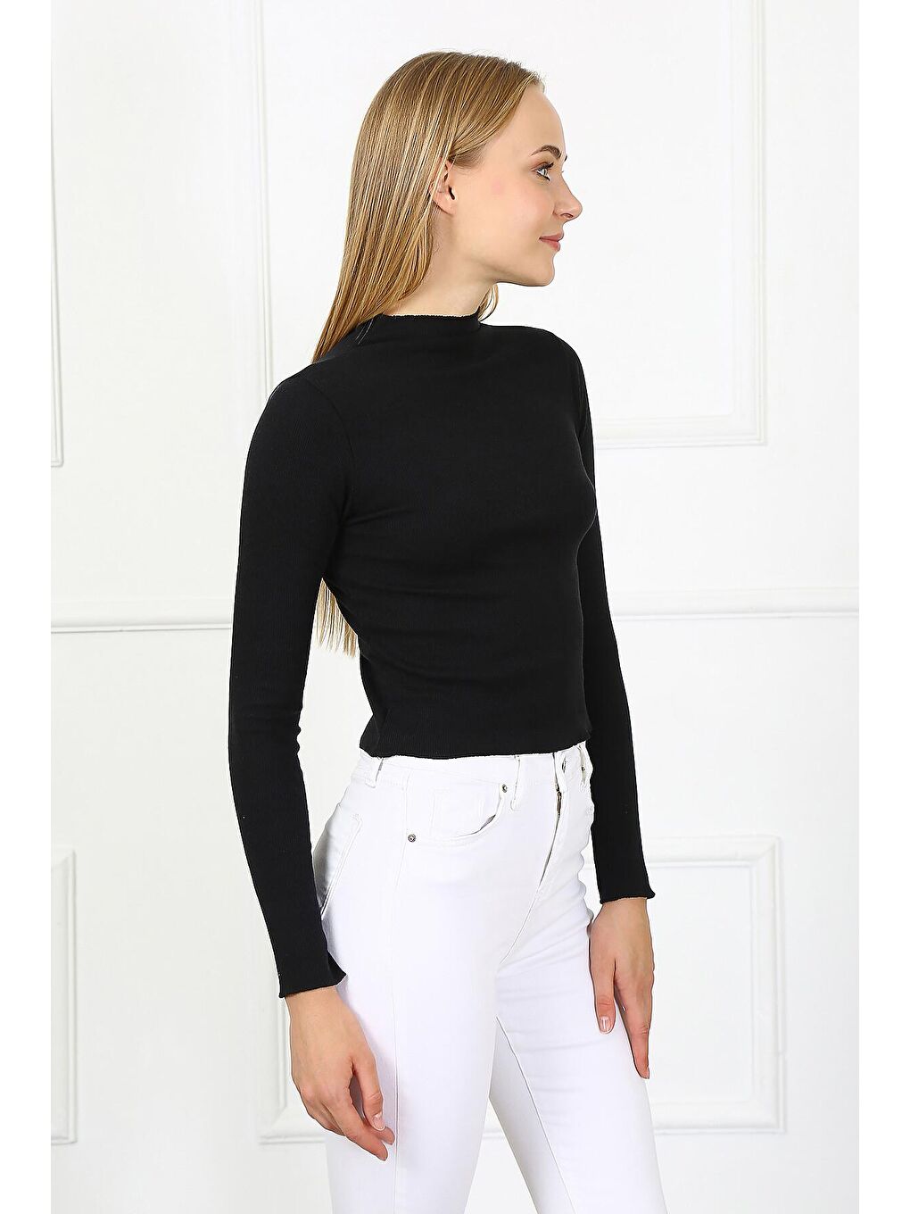 Siyah Kadın Bluz-Kaşkorse-Crop Bluz S-SM-M-L-LXL-XL 0134KDN-1