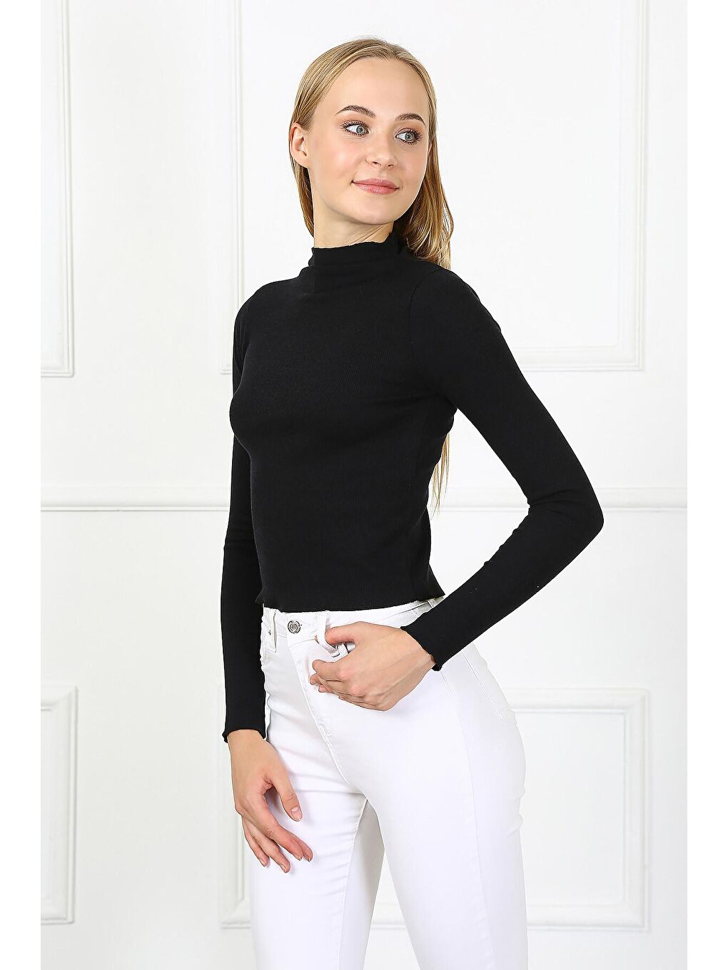 Siyah Kadın Bluz-Kaşkorse-Crop Bluz S-SM-M-L-LXL-XL 0134KDN-2