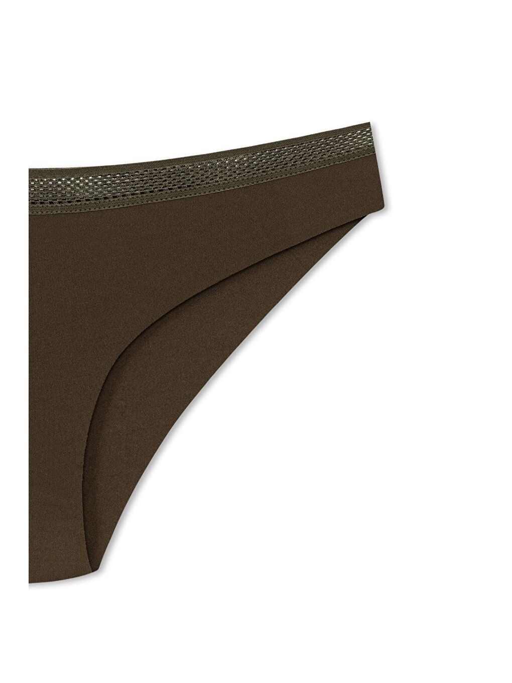 Haki İnterlok Lazer Kesim Petek Lastik Slip Kadın Külot-1