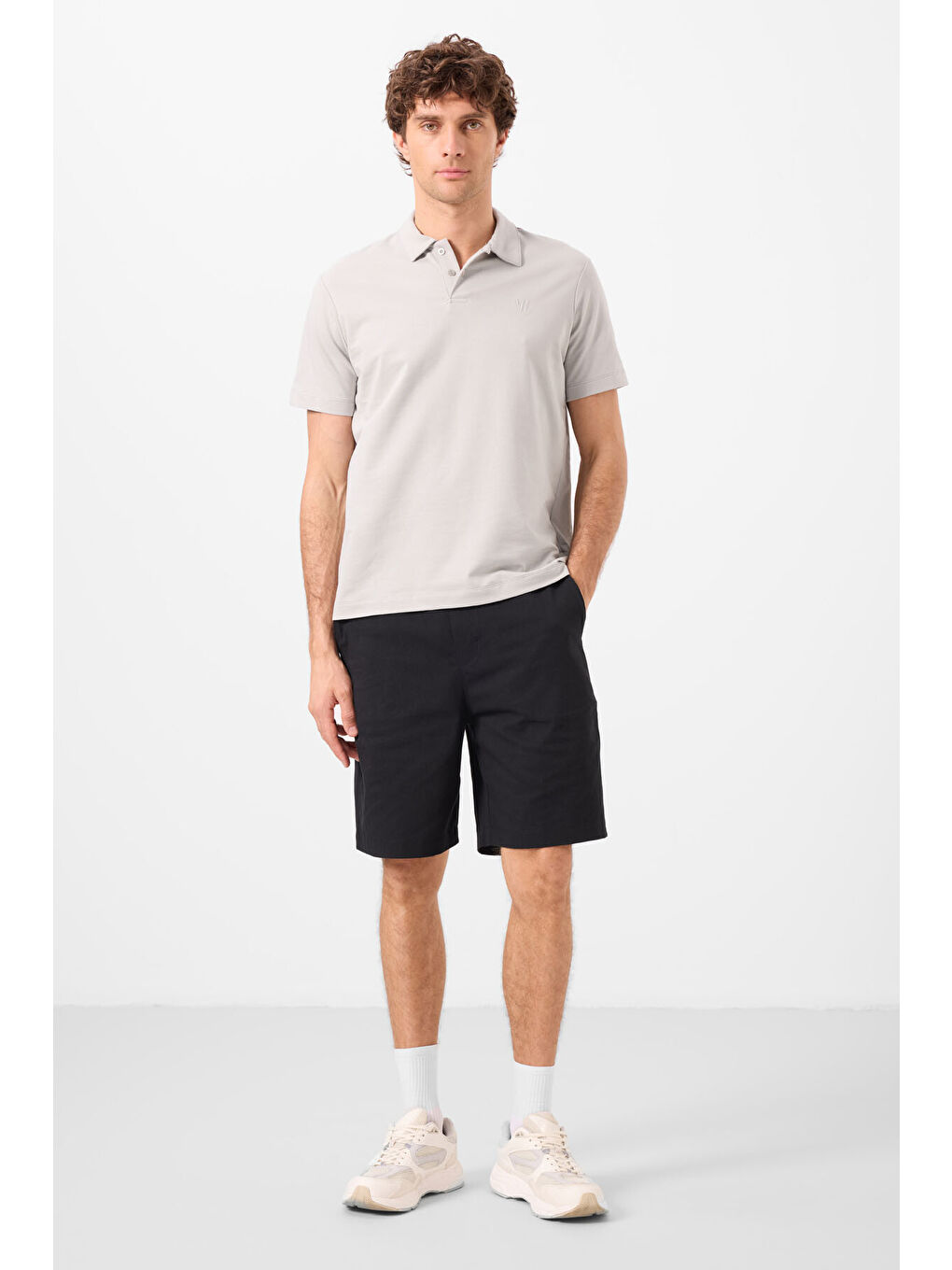 Siyah Standart Fit Dokuma Hafif Esnek Chino Erkek Şort - 81291