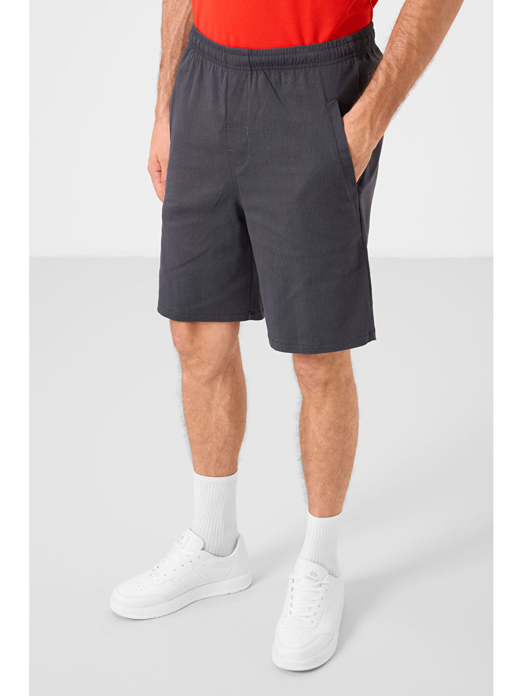 Gri Standart Fit Dokuma Hafif Esnek Chino Erkek Şort - 81292-4