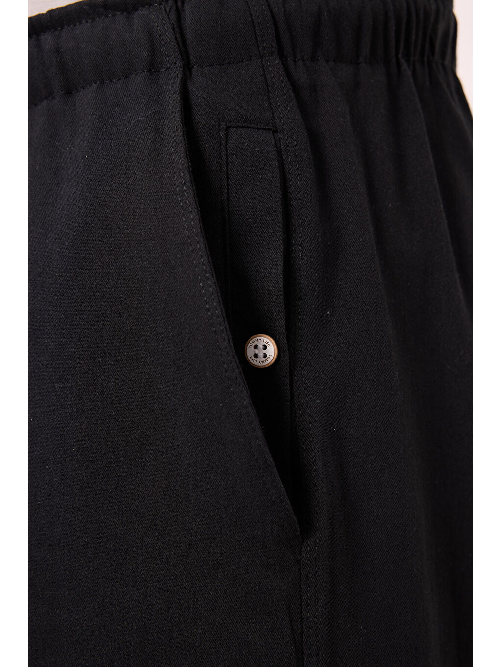 Siyah Standart Fit Dokuma Hafif Esnek Chino Erkek Şort - 81291-4