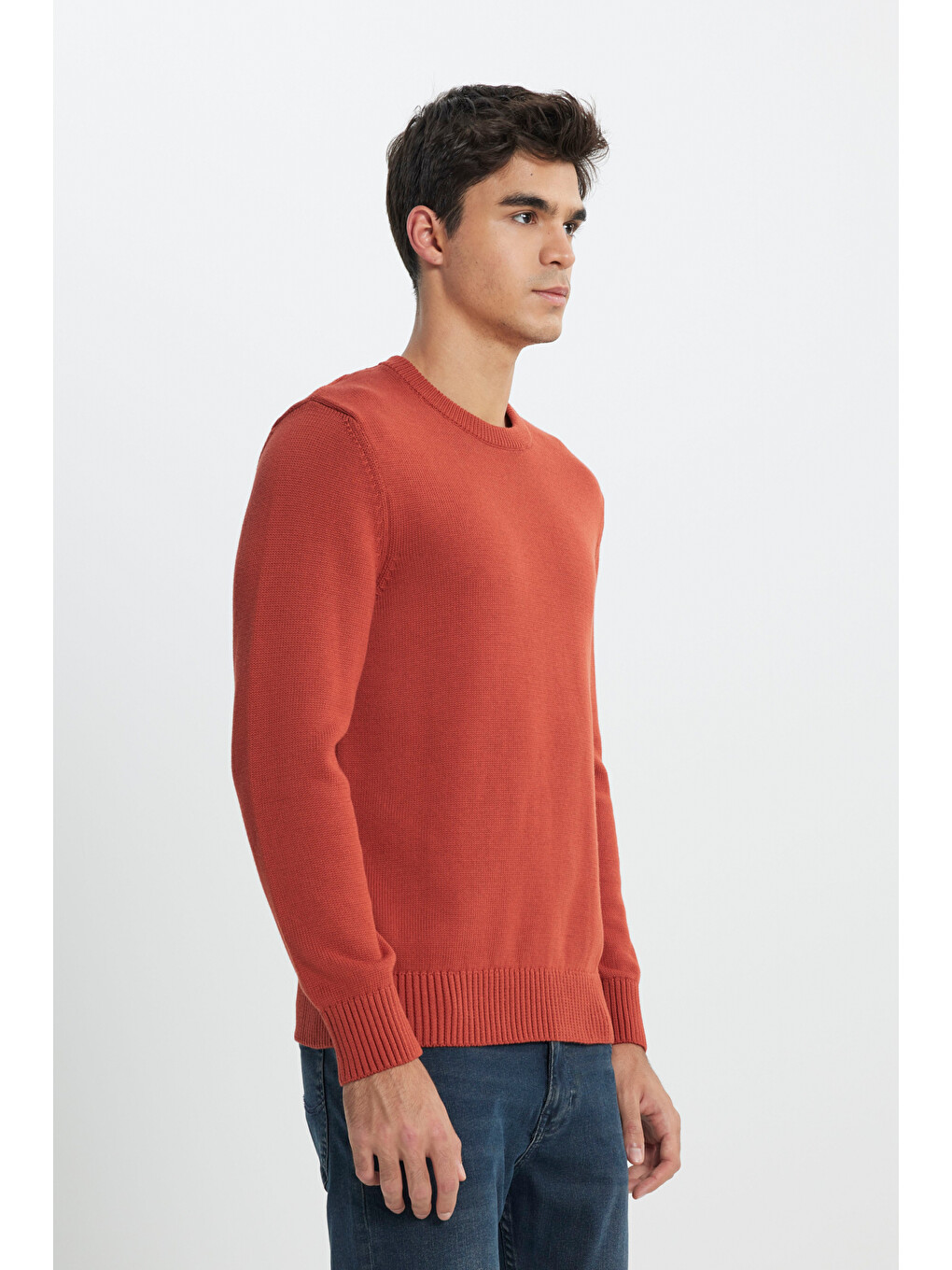 Regular Fit Turuncu Triko Kazak-1
