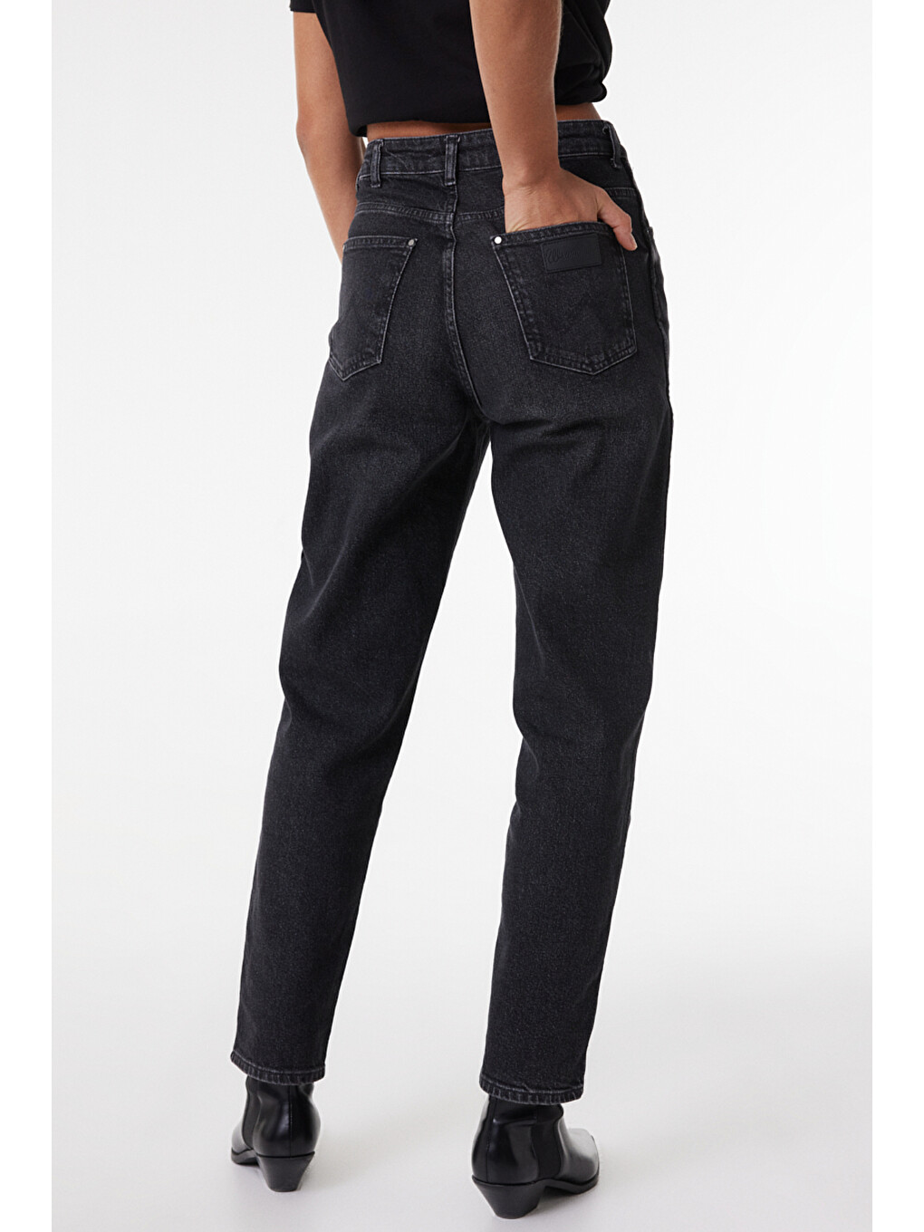 Bej Mom Slim Fit Yüksek Bel Dar Paça Esnek Jean Pantolon-3