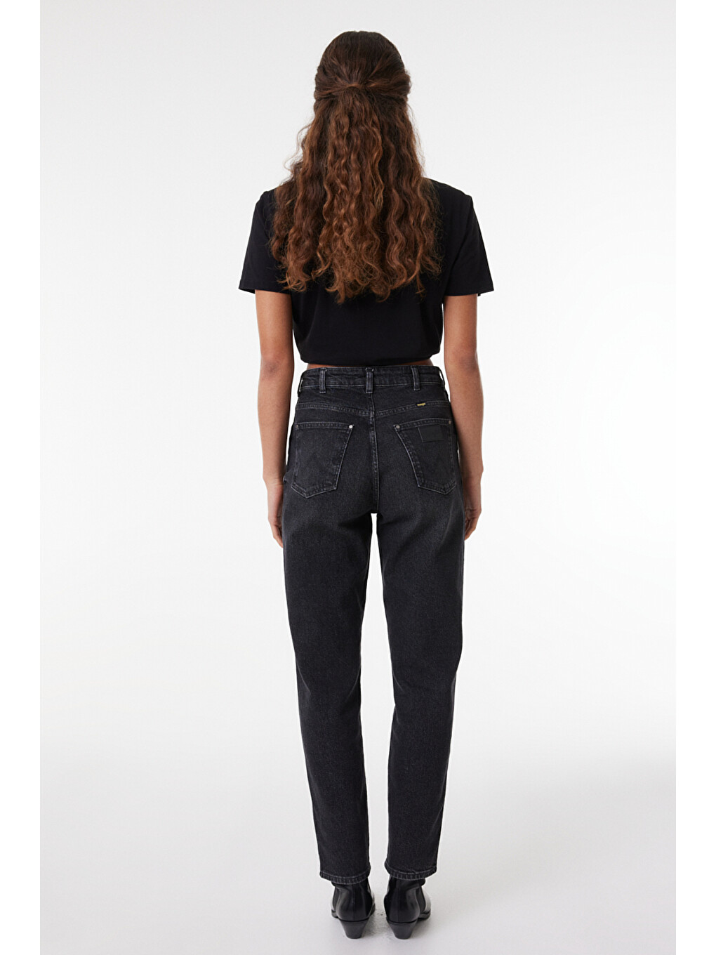 Bej Mom Slim Fit Yüksek Bel Dar Paça Esnek Jean Pantolon-4