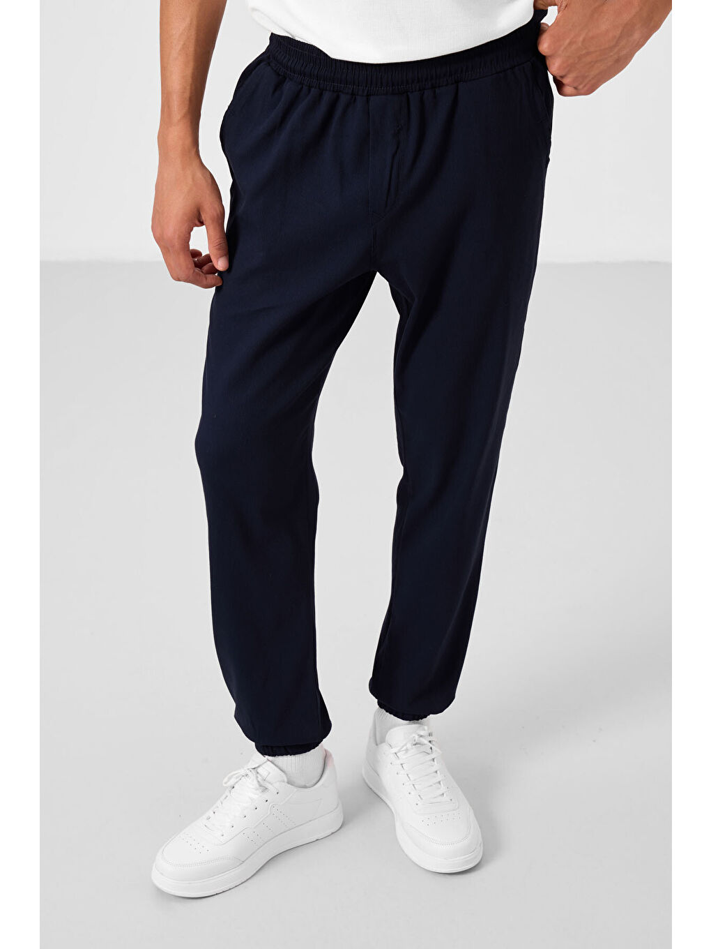 Lacivert Standart Fit Dokuma Hafif Esnek Chino  Erkek Pantolon - 82176-1