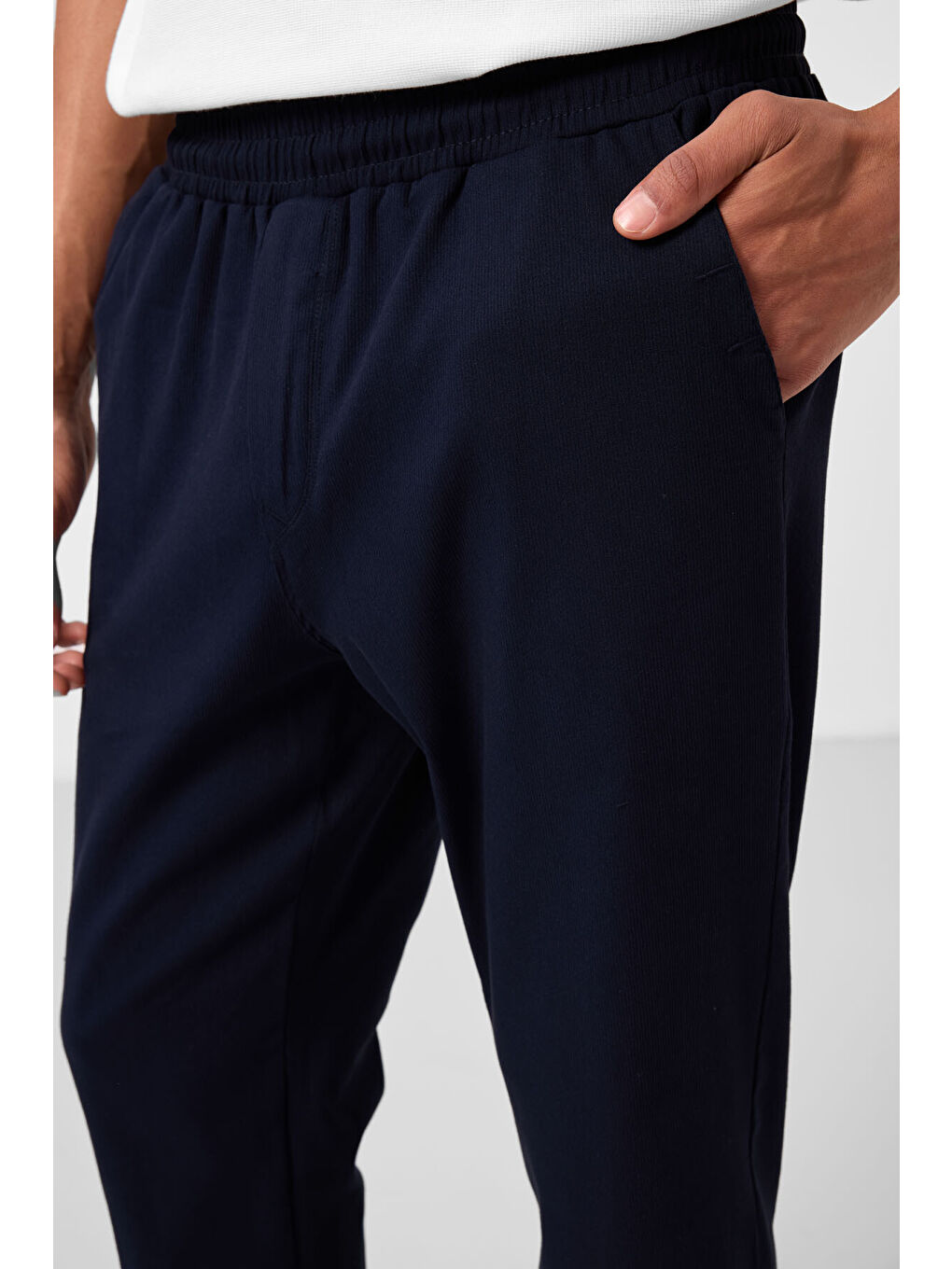 Lacivert Standart Fit Dokuma Hafif Esnek Chino  Erkek Pantolon - 82176-4