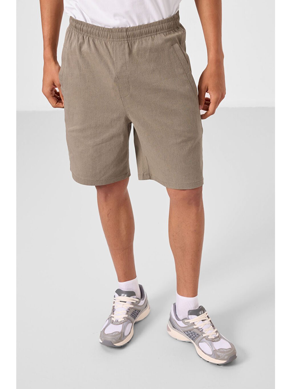 Kahverengi Camel Standart Fit Dokuma Hafif Esnek Chino Erkek Şort - 81292-3