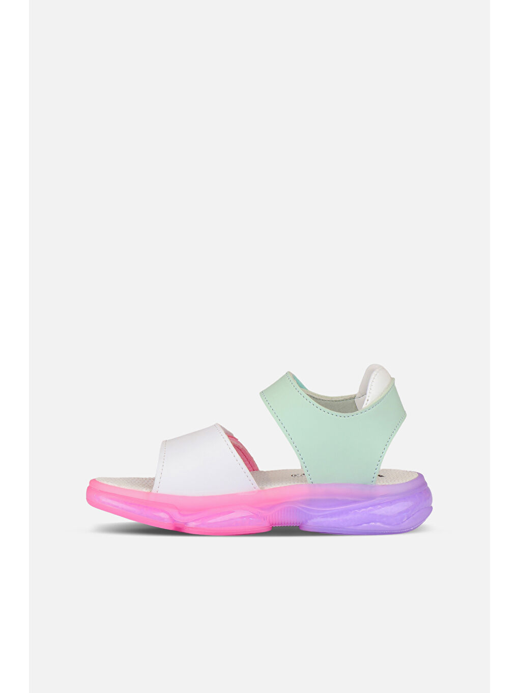 Laura Işıklı Kız Okul Öncesi Mint Yeşil/Beyaz Sandalet-5