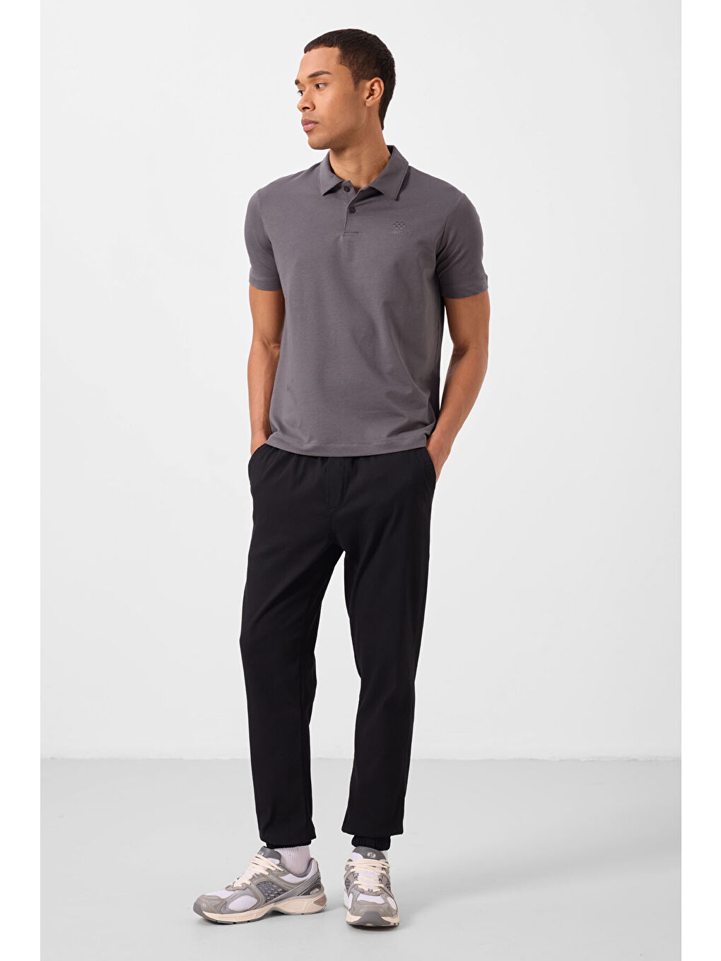 Siyah Standart Fit Dokuma Hafif Esnek Chino  Erkek Pantolon - 82176