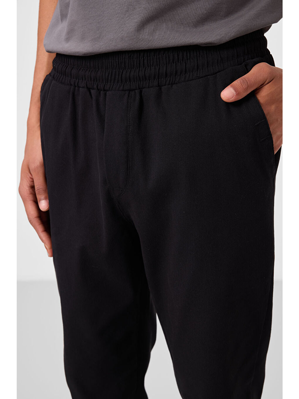 Siyah Standart Fit Dokuma Hafif Esnek Chino  Erkek Pantolon - 82176-4