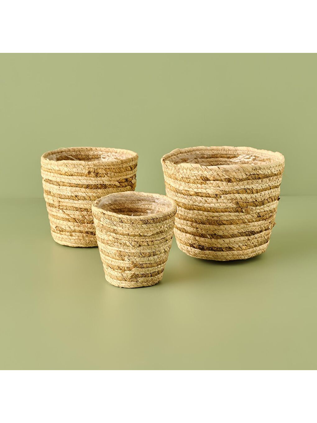 Bej Sedna Hasır Saksı Naturel-2