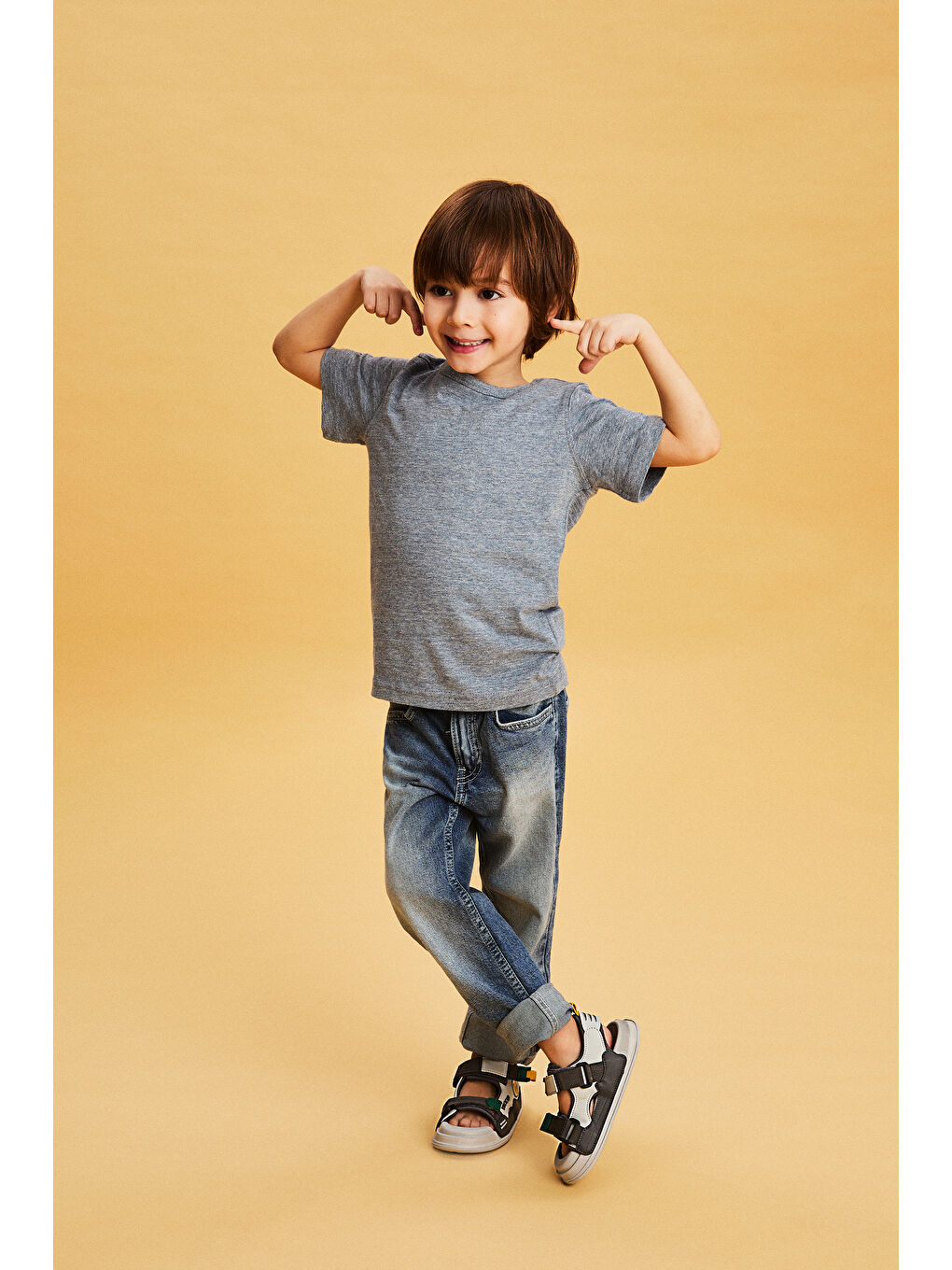 Wonder Hafif Erkek Okul Öncesi Gri Sandalet