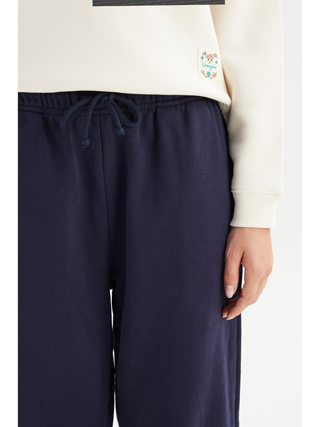 Loose Fit Geniş Kesim Lacivert Pamuklu Esnek Sweatpant-3