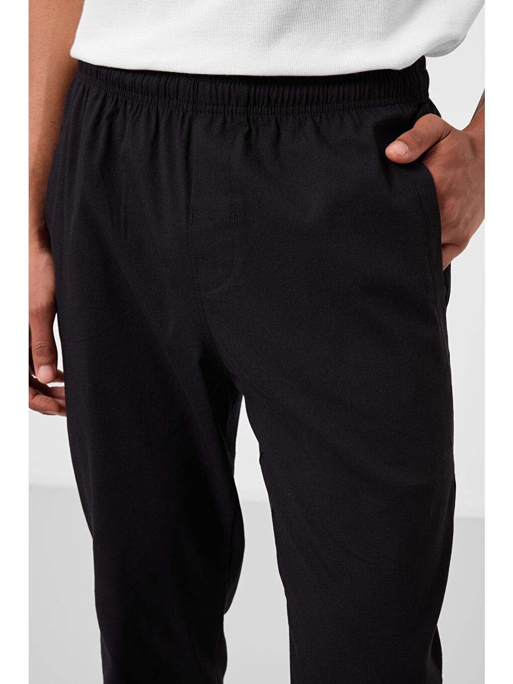 Siyah Standart Fit Dokuma Hafif Esnek Chino  Erkek Pantolon - 82179-3