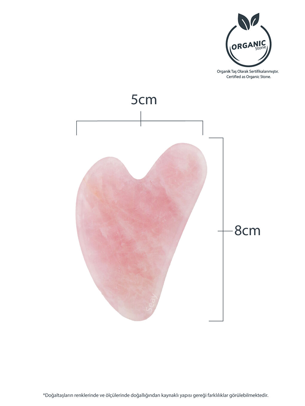 Pembe Kuvars Taşı Gua Sha Yüz Masaj Aleti Değerli Doğal Taş Sertifikalı-4