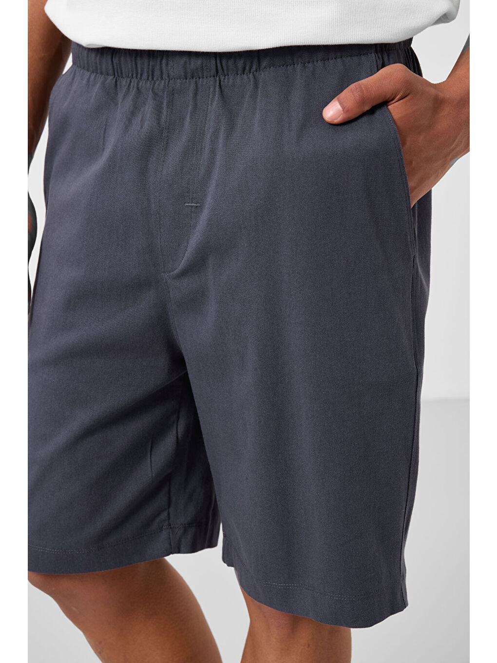 Gri Standart Fit Dokuma Hafif Esnek Chino Erkek Şort - 81291-4